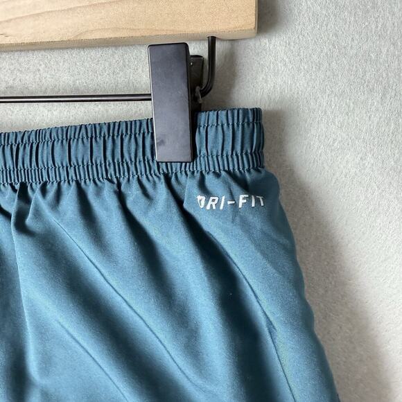 NIke Dri-Fit Womens Tempo Running Active Shorts Size M Liquid Print Green Blue L - Picture 9 of 11